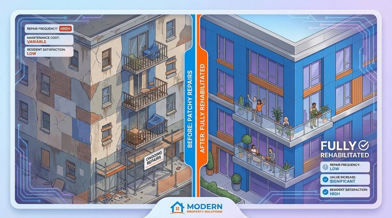 היתרונות של שיקום כולל לעומת תיקונים נקודתיים חוזרים